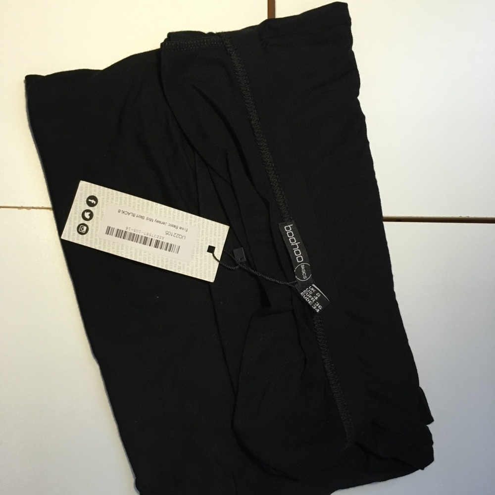 long, black, jersey skirt.